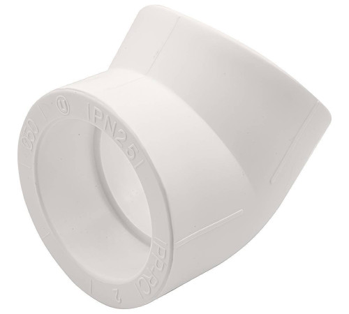 Угольник 45° PP-R THERMOLIGHT 50 мм белый НС-1620656