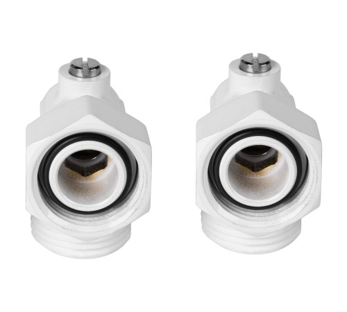 Набор для нижнего подключения радиатора Royal Thermo угловой раздельный 3/4x3/4 EK белый RTE 07.0004