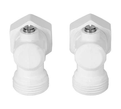 Набор для нижнего подключения радиатора Royal Thermo угловой раздельный 3/4x3/4 EK белый RTE 07.0004