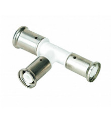 Тройник переходный Henco PVDF пресс 20х20х16 мм белый 11PK-202016