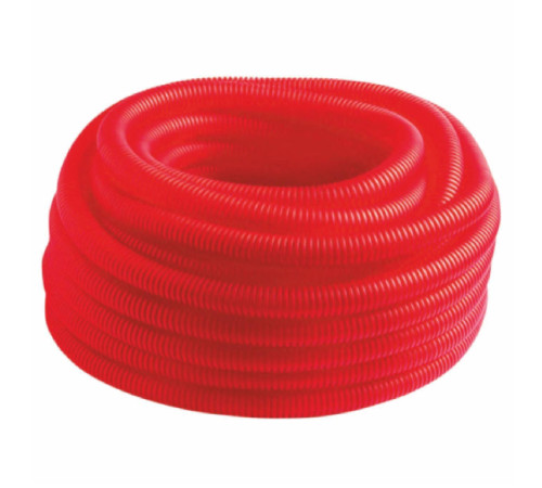 Труба гофрированная MVI ПНД Ду 20 мм (внутр. 18 мм) красная бухта 50 м BL.20.50R