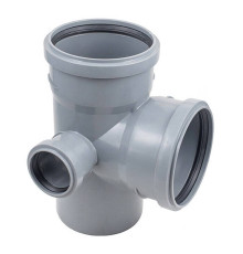 Крестовина двухплоскостная Политэк 110х110х50/87.5° для внутренней канализации левая 1306780