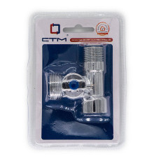 Кран шаровой для бытовых приборов CTM 1/2x3/4x1/2 г/ш/ш бабочка хром CA3H1234