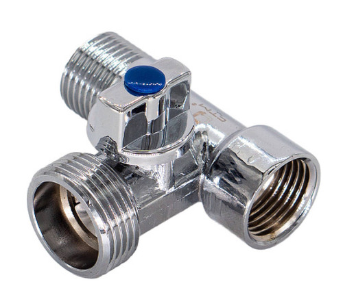 Кран шаровой для бытовых приборов CTM 1/2x3/4x1/2 г/ш/ш бабочка хром CA3H1234