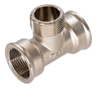 Тройник латунный никелированный CTM 1/2 ВР-НР-ВР НС-1229496