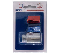 Кран шаровой мини CTM 1/2 ВН флажок хром CWMFM012