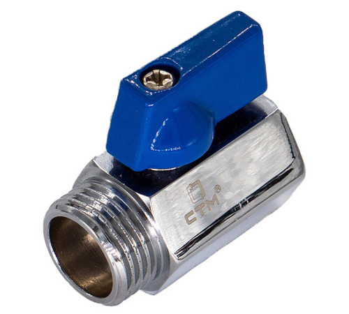 Кран шаровой мини CTM 1/2 ВН флажок хром CWMFM012
