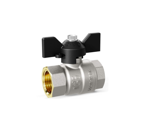 Кран шаровой латунный LD Pride 47.32.В-В.Б Ду 32 Ру 25 вн-вн бабочка 47.32.В-В.Б