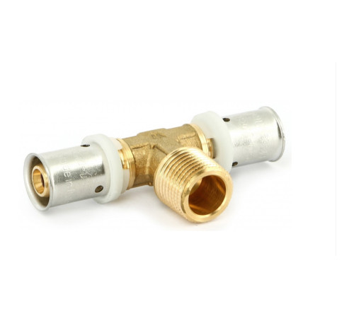 Тройник пресс Uni-Fitt с наружной резьбой 16х1/2х16 1513635