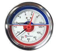 Термоманометр аксиальный СТМ 10 бар 120 °C 1/4 TMAX10