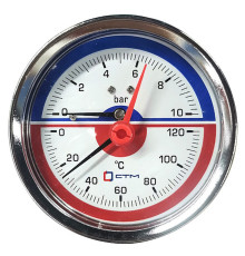Термоманометр аксиальный СТМ 10 бар 120 °C 1/4 TMAX10