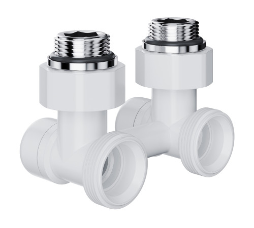 Узел нижнего подключения Royal Thermo Design угловой 1/2 x 3/4 EK белый RTE 07.00201