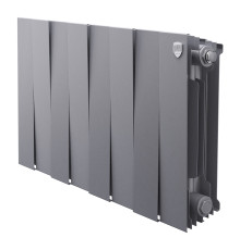 Радиатор биметаллический Royal Thermo PianoForte 300 Silver Satin 8 секций боковое подключение НС-1682344
