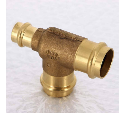 Тройник пресс Viega Sanpress 28х18х28 мм бронза 314163