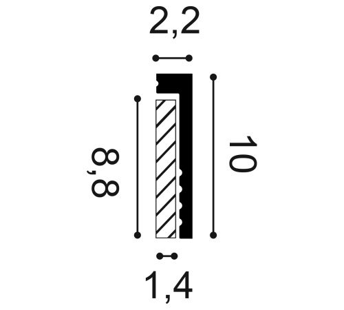 Плинтус напольный накладной Orac Decor SQUARE SX171