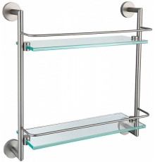 Полка стеклянная двойная Allen Brau Priority никель 6.31015-BN