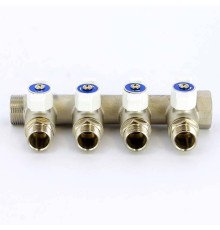 Коллектор с шаровыми кранами Uni-Fitt 3/4х1/2 4 выхода 40 мм 420N3240