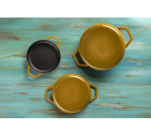 Кастрюля глубокая Hascevher Yeni Derin 24 см желтая A902524