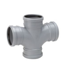 Крестовина канализационная раструбная Uponor 110/110 мм 88.5° серая 1051244