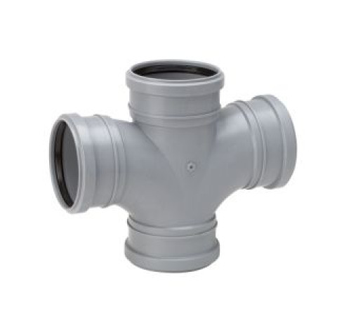 Крестовина канализационная раструбная Uponor 110/110 мм 88.5° серая 1051244