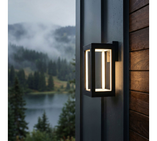 Уличный настенный светодиодный светильник Frame LED IP54 1527 TECHNO LED черный