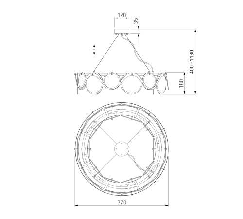 Умный подвесной светильник 354/8 Smart (322/8)