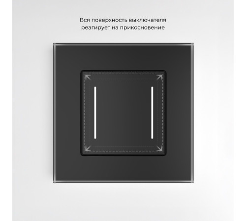 Умный сенсорный выключатель двухклавишный (черный) W4523008