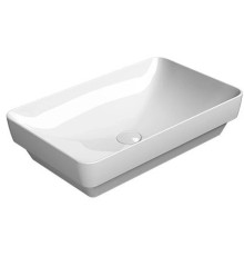 Раковина накладная GSI Pura 600х380 мм без отверстия под смеситель белый глянцевый 883711