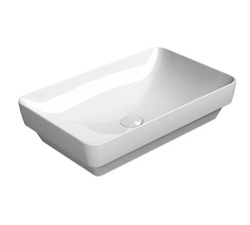 Раковина накладная GSI Pura 600х380 мм без отверстия под смеситель белый глянцевый 883711