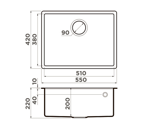 Кухонная мойка Omoikiri Tedori 54-U Tetogranit 55x42 см leningrad grey 4993540