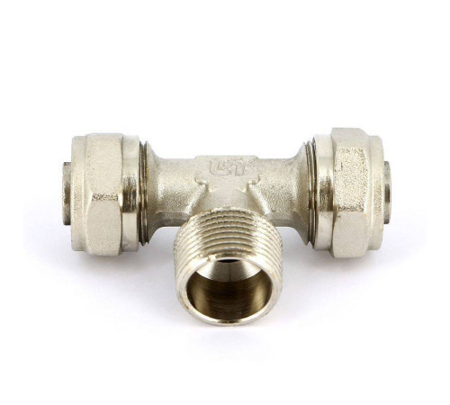 Тройник обжимной Uni-Fitt никелированный 20x3/4x20 наружная резьба 668N7370