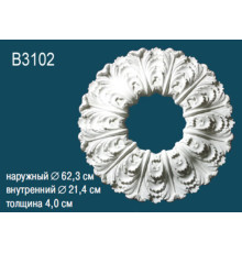 Розетка потолочная под люстру Perfect B3102 полиуретановая с орнаментом 555 мм B3102