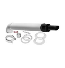 Комплект коаксиального дымохода Gekon 60/100 мм L=1000 мм алюминий/оцинкованная сталь Антилед хомут фланец проставка GKD K60100L1GSPA