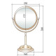 Зеркало косметическое настольное Boheme Imperiale увеличение 3x золото 504