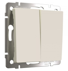 Выключатель двухклавишный с самовозвратом (айвори матовый) W1122462