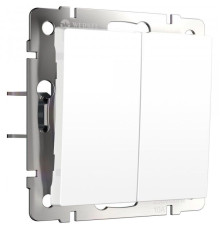 Выключатель двухклавишный с самовозвратом (белый матовый) W1122461