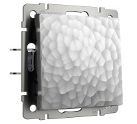 Выключатель одноклавишный проходной (Hammaer серебряный) W1212006