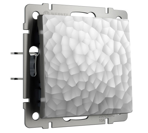 Выключатель одноклавишный проходной (Hammaer серебряный) W1212006