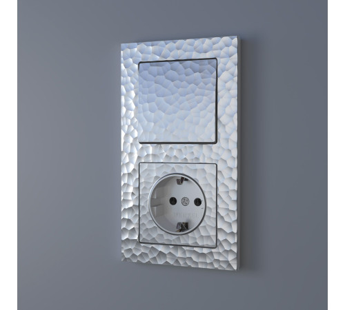 Выключатель одноклавишный проходной (Hammaer серебряный) W1212006