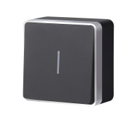 Выключатель одноклавишный с подсветкой Gallant черный с серебром W5010134 W5010134