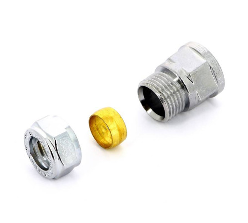 Муфта обжимная хромированная Tiemme 15x1/2 ВР 1130048