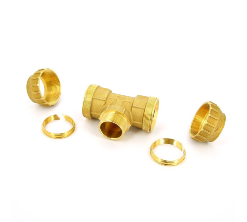 Тройник компрессионный Tiemme для труб ПНД 50х1 1/2 НР 3400086