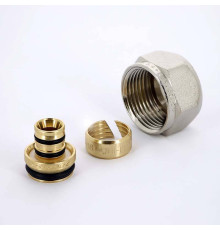 Соединитель обжимной Uni-Fitt 16x2.0 мм - 3/4 EK никелированный 680N1634