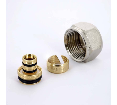 Соединитель обжимной Uni-Fitt 16x2.0 мм - 3/4 EK никелированный 680N1634