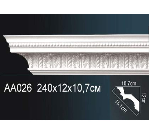 Карниз потолочный Perfect AA026 полиуретановый с рисунком AA026