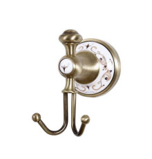 Крючок для ванной Boheme Provanse двойной подвесной бронза 10806