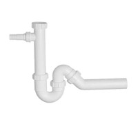 Сифон McAlpine трубный P/S-образный 1 1/2 x 40 мм с адаптером для бытовой техники MRSK6