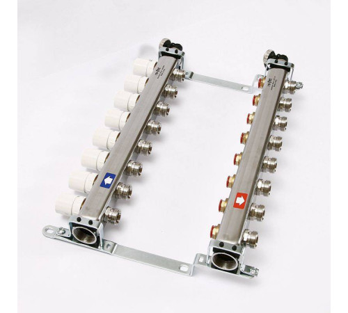 Коллекторная группа из нержавеющей стали Uni-Fitt 315S с регулировочными и термостатическими вентилями 1 x 3/4 EK 8 выходов 451I4308