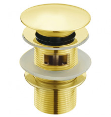 Донный клапан для раковины Boheme Click-Clack с переливом золото 611/2