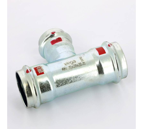 Тройник пресс Viega Prestabo оцинкованная сталь 35х28х35 мм 558772